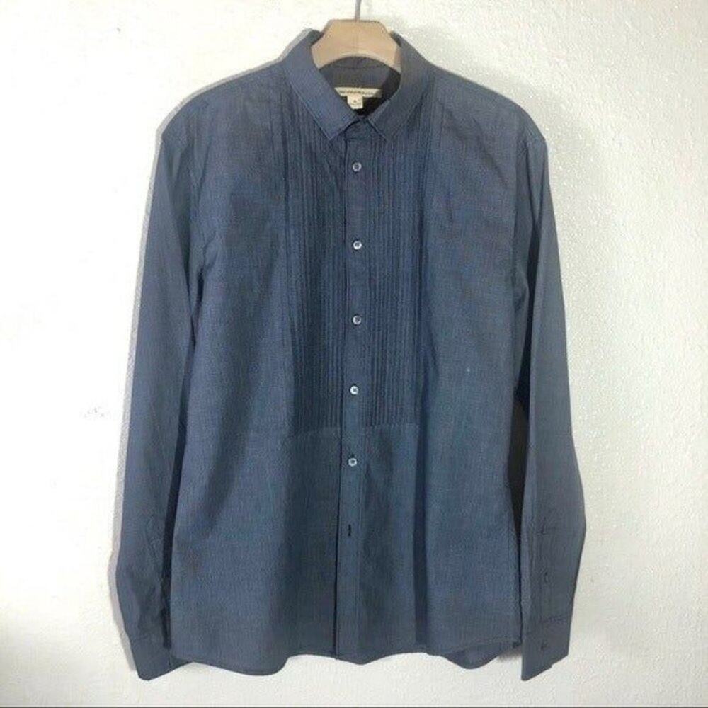 John Varvatos blue dress shirt medium